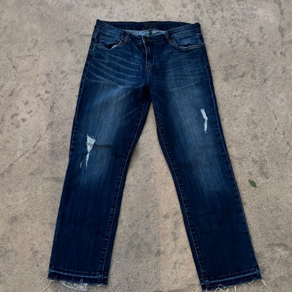 Kut from the Kloth High Rise Distress Raw Hem Jeans Women's Size 10 - Picture 1 of 7